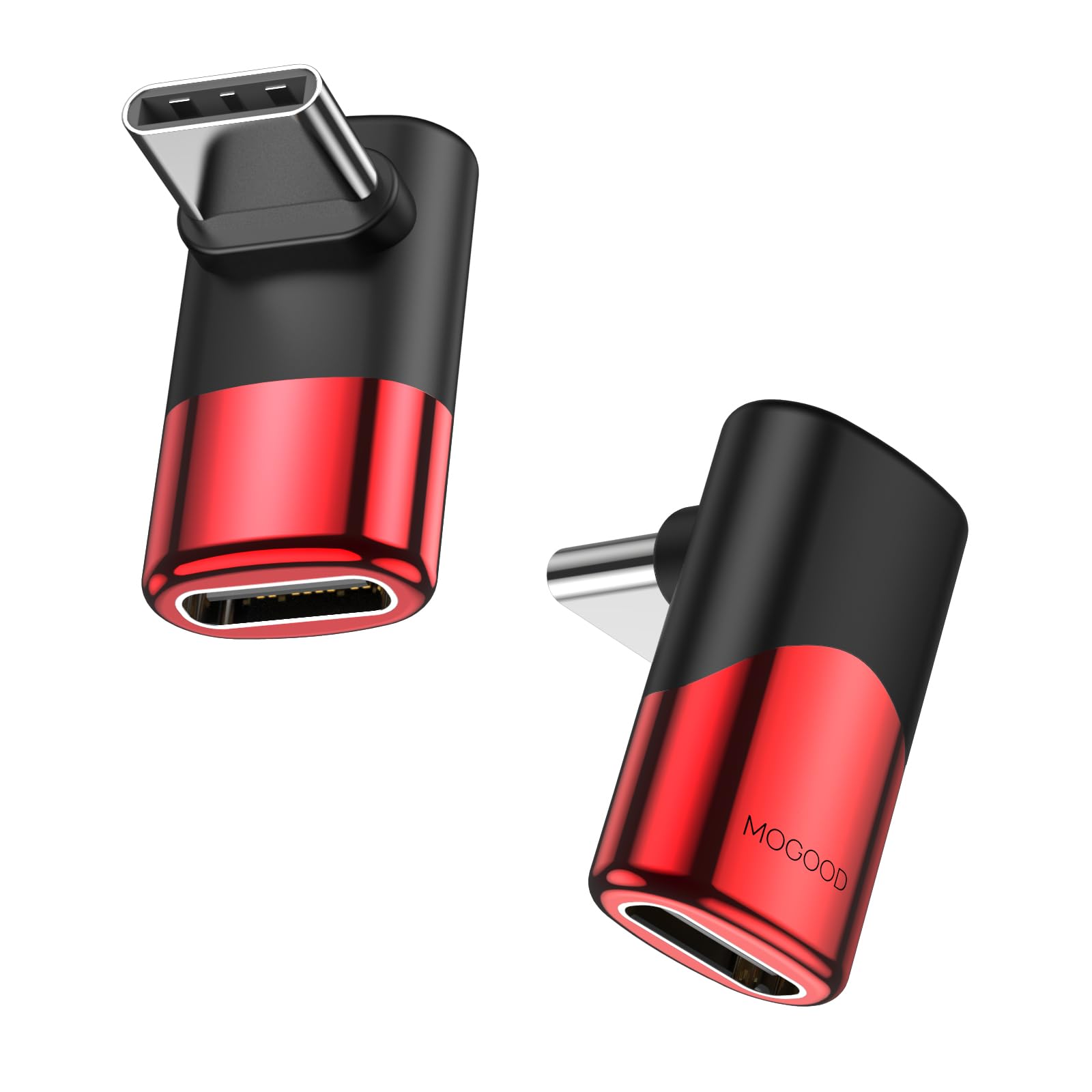 MOGOOD 90 Degree USB C Right Angle Adapter - USB C Male to Female, Extender for MacBook Pro, iPad Pro, Nintendo Switch, Steam Deck - 2 Pack