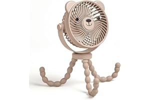 Itzy Ritzy 3-Speed Stroller Fan; Features A Tilting Head, 360 Degree Swivel and Flexible Wraparound Legs (Bear)