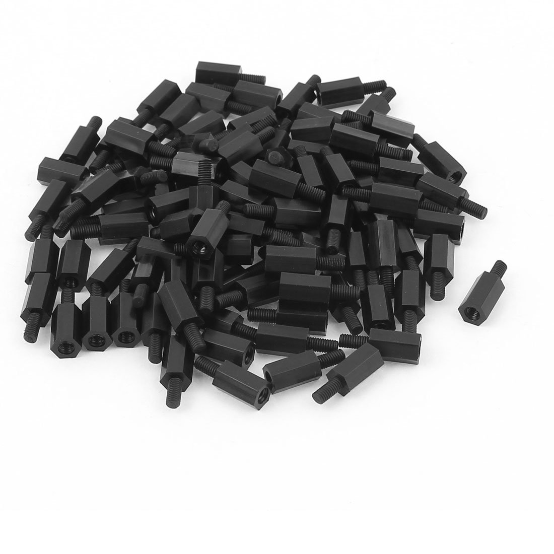 Sourcingmap M3 10+6mm Male Female Thread Nylon Hex Standoff Spacer Pillar 100pcs