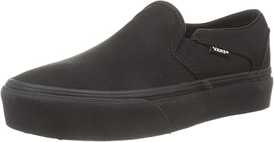 all black slip on vans womens