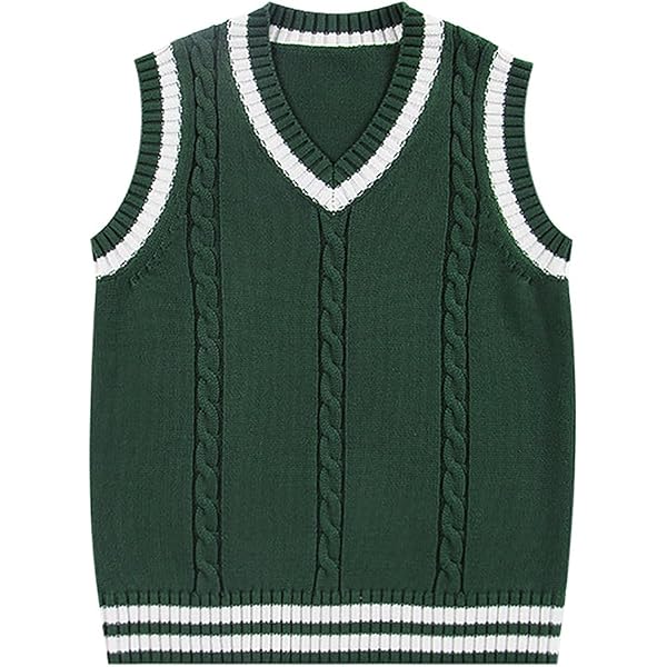トップス Hard Twisted Yarn Rib Stitch V Neck Vest 0329195710_642419862d52d.jpg