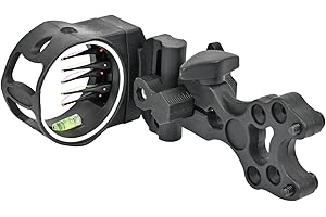 SOPOGER 5 Pin Bow Sight for Compound Bow .019” Fiber Optics Archery Recurve Bow Sight with Knobs Windage & Elevation Adjustable Archery Sights Right Handed for Hunting Competition Practice