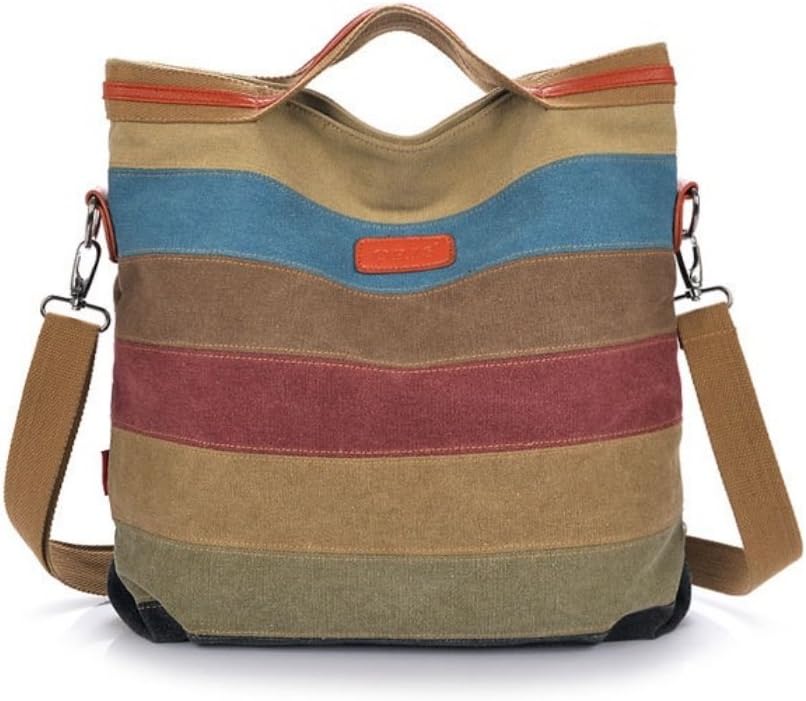 Flowertree Canvas Backpack Convertible Tote Crossbody Shoulder Bag