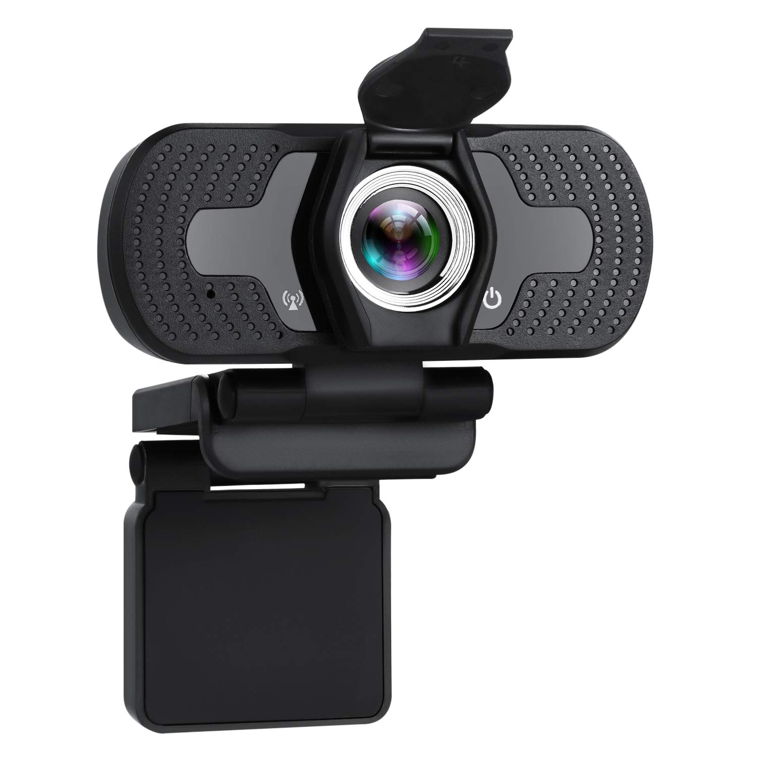 TELLUR - Webcam Full HD Basic, 1080p/30fps, Auto Focus, Automatic Lighting Correction, Built-in Microphone, 97° Angle, Privacy Screen, 1.5 m Cable, USB, Colour: Black