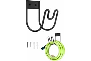 Garden Hose Holder, Metal Wall Mounted Water Hose Hanger, Solid Hose Hook for Garden Garage Water Hose/Extension Cords/Vacuum