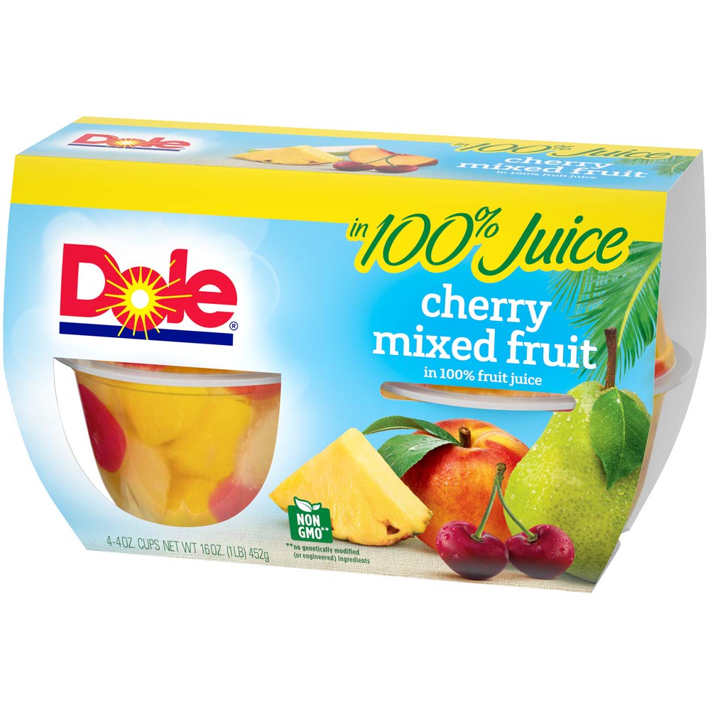 Dole Fruit Bowls Cherry \u0026 Mixed Fruit 