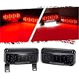 Partsam Red Led Low Profile Combination RV Tail Lights Surface Mount LED RV Camper Trailer Stop Turn Brake Tail Lights/Licens