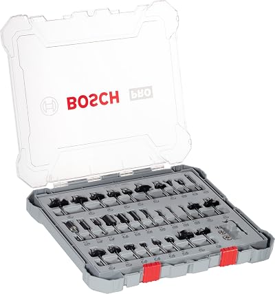 Bosch Professional 30 Pcs Mixed Router Bit Set 1/4 Inch Shank