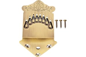 8 String Mandolin Tailpiece Bridge Feather Pattern Metal Replacement Part for Mandolin Instruments