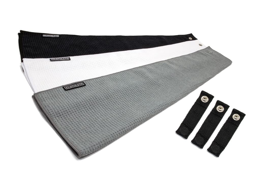 Magnetic Greenside Microfiber Golf Towel 16" x 24" - 3 Pack (with Magnet Attachment)