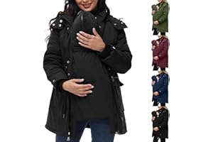 GENERIC Baby Wearing Winter Jackets Coat,Maternity 3 In 1 Jackets Thicken Quilted Lined Warm Outwear Puffer Down Jacket Parka