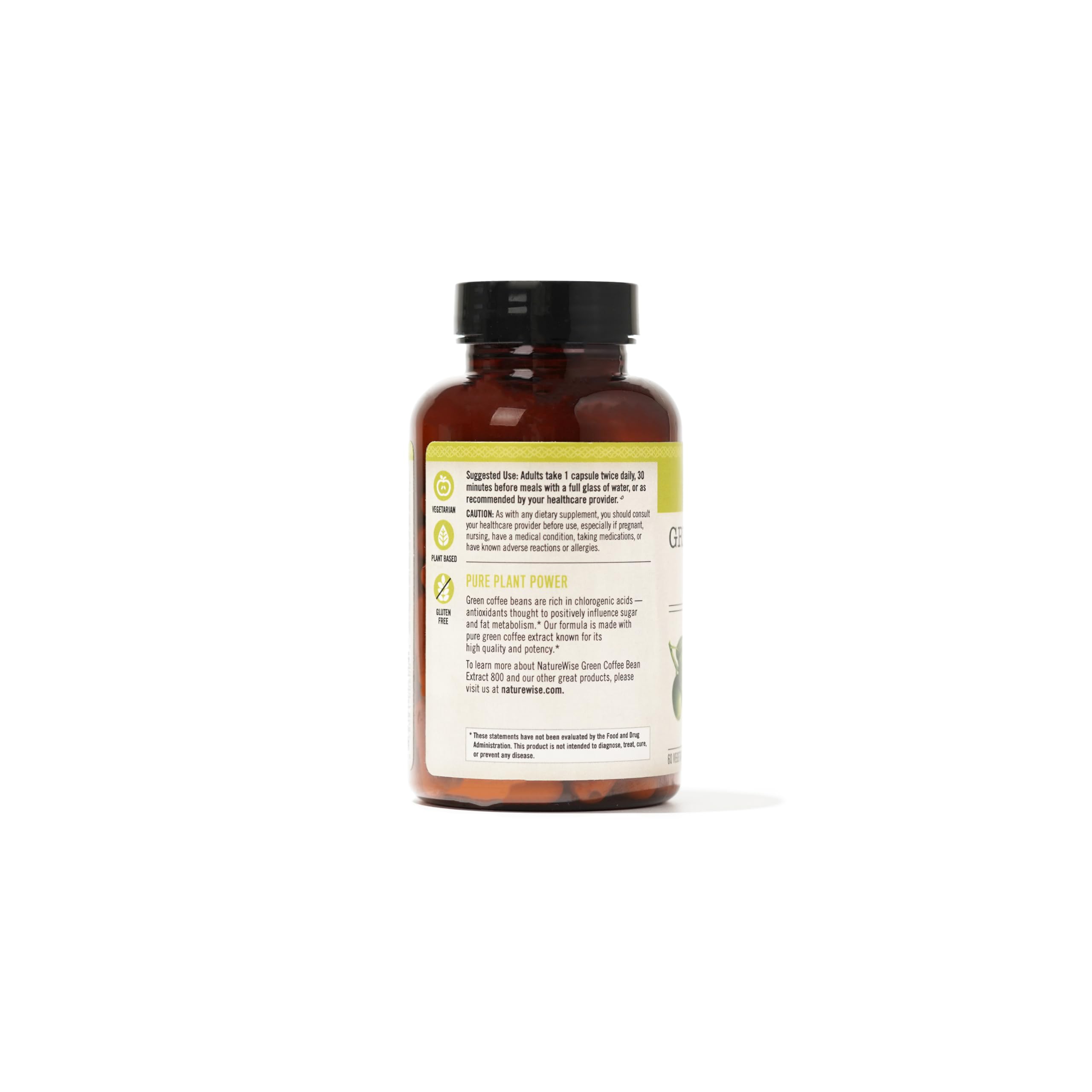 NatureWise Green Coffee Bean Extract 800mg - with 50% Chlorogenic Acids - Support for Weight Goals, Energy, and Antioxidants - Vegan, Non-GMO - 60 Capsules[1-Month Supply]