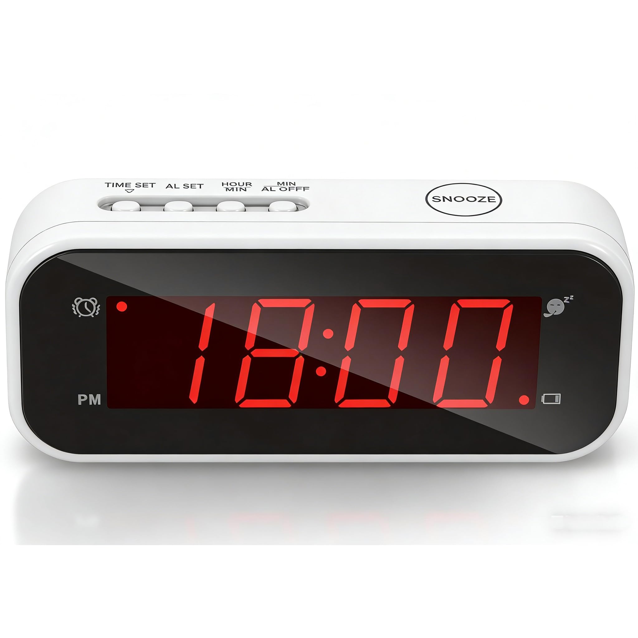 Timegyro Small Digital Alarm Clock Battery Operated, Cordless, Travel Alarm Clock, Brightness Adjustable, 12/24Hr
