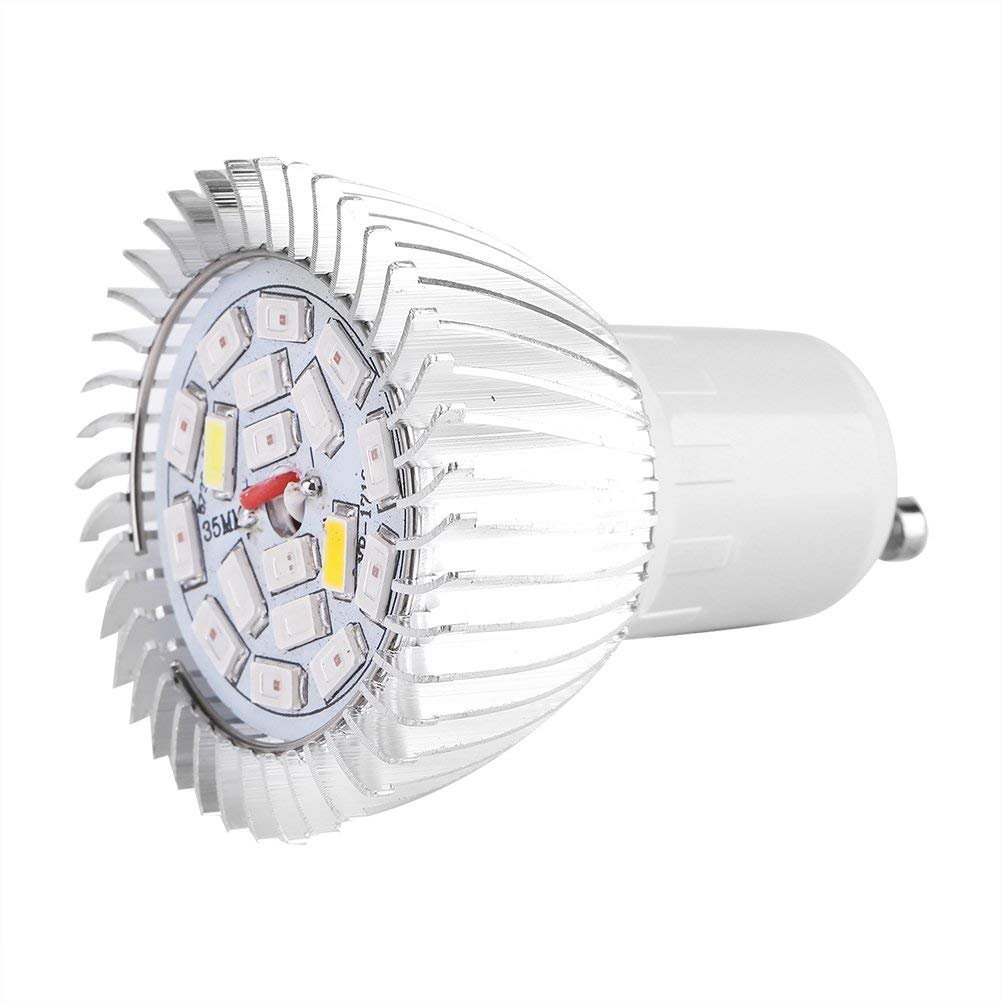 Led Grow Lights Bulb, Grow Lights for Indoor Plants, 85-265V 18W 18LED Grow Lamp for Hydroponics Greenhouse Organic, Plant Lights for Veg Seedling Growing and Flowering(GU10)