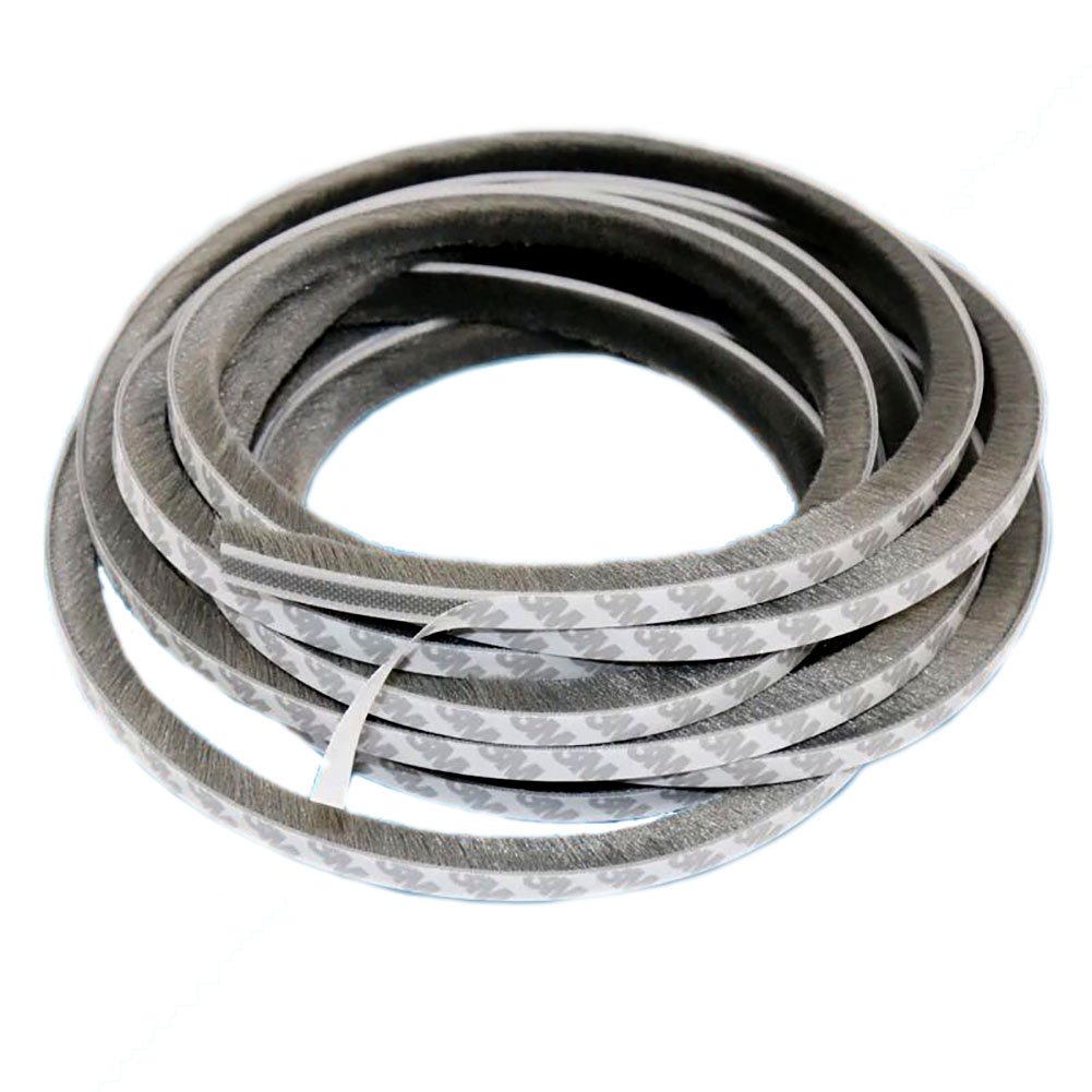 TamBee Brush Weather Stripping Window Frame Seal Weatherstrip Self-Adhesive Door Seal Strip Draught Excluder (9mm(W) x9mm(T) x12M(L), Grey)