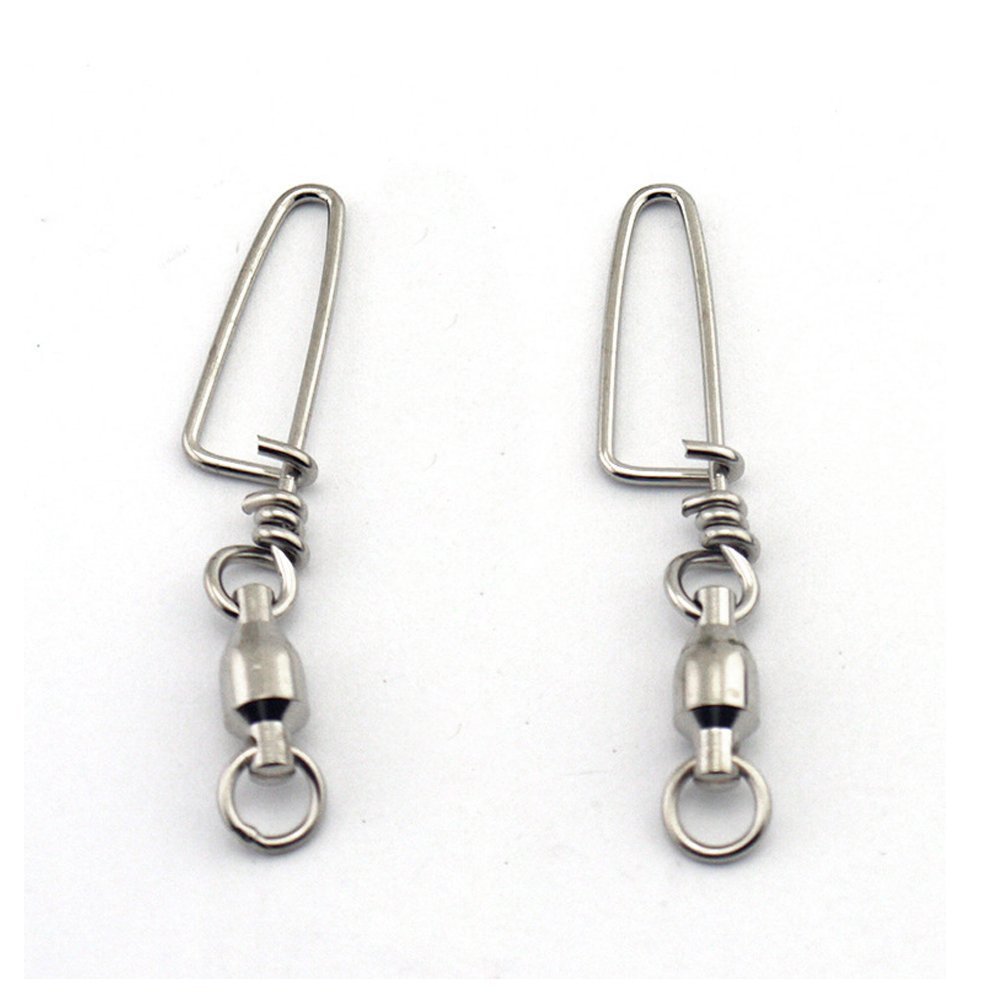 SHELURE 40 Pack High Strength Ball Bearing Swivel with Coastlock Snap Accessories for Saltwater Fishing-Strong Welded Rings(100% Copper+Stainless Steel) (#0_27mm_7kg(15.4lb))