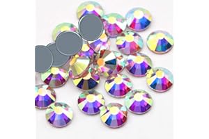 Towenm 1440PCS Hotfix Crystals Glass Rhinestone, Flatback Hot Fix Round Gems Crystal Stones for Clothes Crafts (Crystal AB, SS16 4MM)