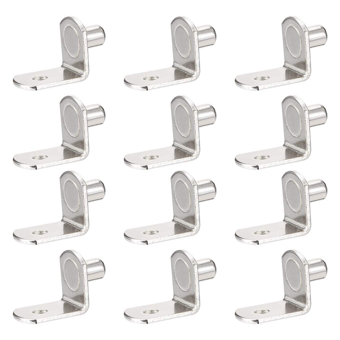 sourcing map Shelf Support Peg,6mm L Shaped Support, Furniture Cabinet Closet Shelf,Bracket Pegs with Hole,for Kitchen Furniture Book Shelves Supplies,40pcs
