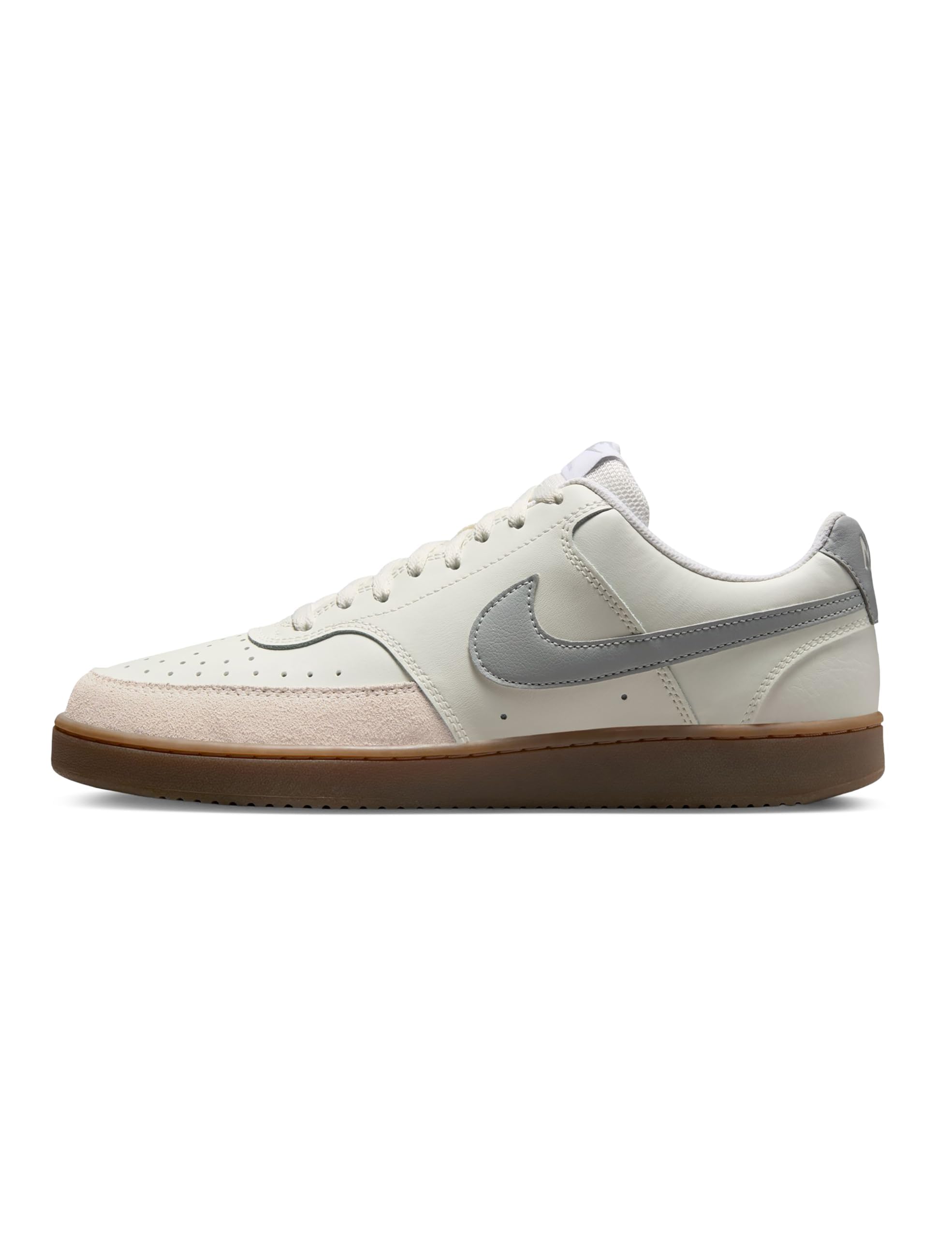 Nike Men's Court Vision Low Shoes, Sail/Light Smoke Grey-Light Orewood Brown-White, 4.5 Image