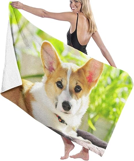 Amazon Co Jp コーキー犬 ビーチタオル 大判 バスタオル スイムタオル 軽量 薄手 大きい おしゃれ マイクロファイバー ふわふわ 人気 安い 吸水 海水浴 花見 旅行 お風呂 スポーツ 130x80cm ホーム キッチン