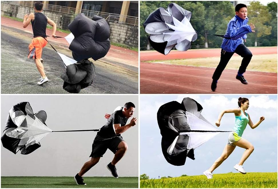 Running Speed Training for Kids Youth and Adults 56 inch Speed Training Resistance Parachute with Adjustable Strap Free Carry Bag for Runner Football Soccer Drilling : Sports & Outdoors