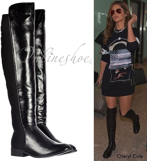 flat thigh high boots wide calf