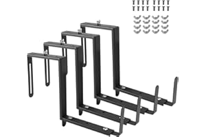 XZWMY 4-Pack Window Box Brackets,Adjustable Planter Box Brackets, Heavy Duty Q235 Steel Universal Outdoor Hanging Brackets, Flower Box Brackets for Fence Railings Windowsill Patio Garden Balcony