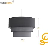 MiniSun 3 Tier Grey Fabric Ceiling Pendant Lamp view 4