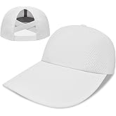 Women's Wide Brim Sun Hat with Ponytail Hole, UV Protection Criss Cross Sun Visor Hat, Lightweight & Quick-Drying Beach Cap