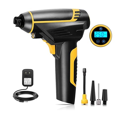 Aibesser Auto Luftpumpe Elektrischer Kompressor Luftverdichter Digital mit LCD Bildschirm, Tragbare Drahtlose Elektrische Inf