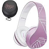 PowerLocus Bluetooth Headphones Over Ear, Wireless Headphones with Microphone, Foldable Headphone, Soft Memory Foam Earmuffs & Lightweight, Micro SD/TF,FM Radio for iPhone/Android/Tablet/PC/TV(Purple)