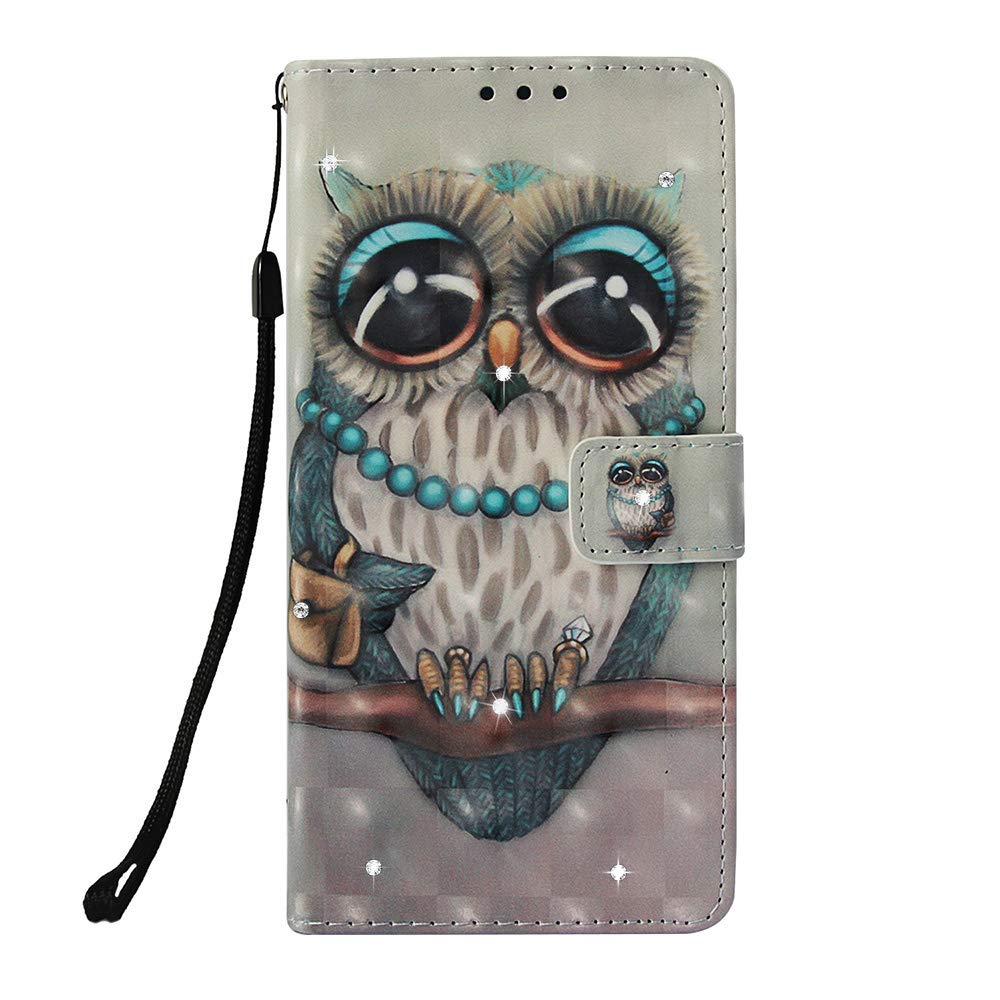 Samsung Galaxy A12 / M12 Case Glitter Shockproof Protection Bookstyle Leather Wallet Flip Folio Cover With Magnetic Closure Kickstand Phone Case for Samsung A12 / M12 Phone Case Bling, Owl โ image 1