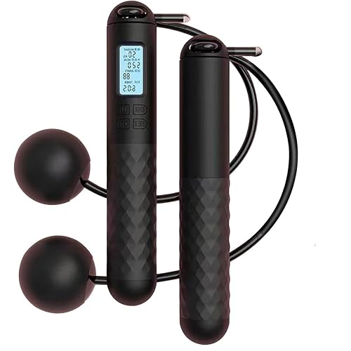 Cordless Skipping Ropes for Adults,Ropeless Skipping Rope, Wireless Skipping Rope with Counter,Weighted Jump Rope without Rope for Home Workout Equipment,Smart Digital, Gravity Ball (D)