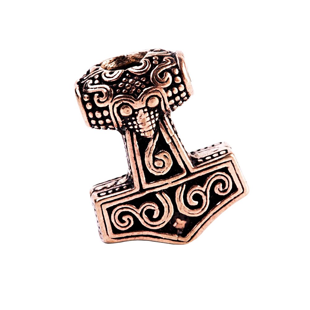 NKlaus Viking Hair Beard Bead THORBART Thorshammer Beard Jewellery Bronze 7694