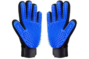 AUBBC Pet Grooming Glove 2 PCS, Upgraded 259 Soft Pet Hair Remover Gentle Deshedding Brush Glove Deshedding Tool for Cats Dog