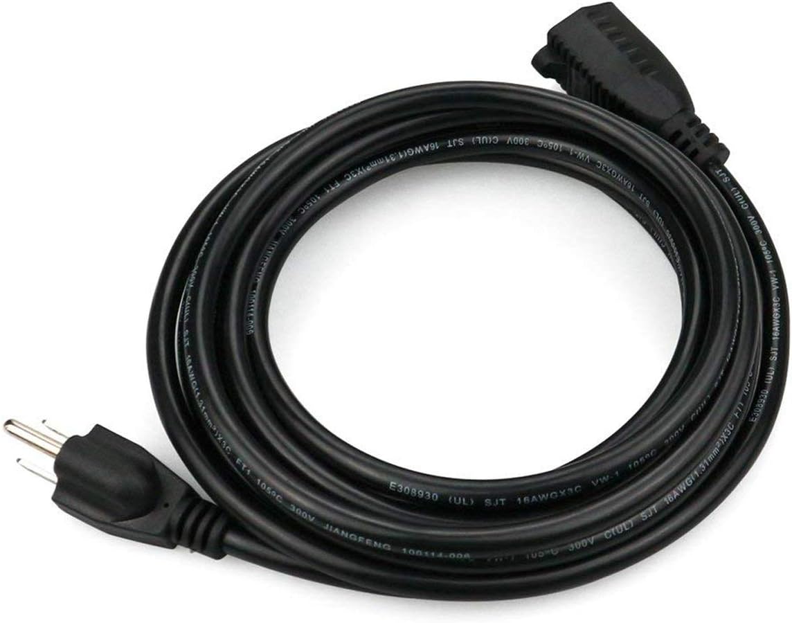 Power Extension Cord, Indoor 3 Prong Plug 16AWG - UL Approved - 25 feet (Black)
