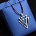Men's Sterling Silver Cool Double Triangle Cords Simple Minimalism Arrow Pendant Necklace 24