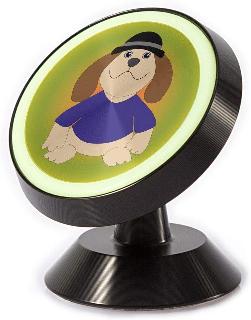 Car Phone Mount Magnetic A Dog in A Hat with Navy Blue Top Phone Holder for Car Rotatable Dashboard Phone Holder Cradle Compatible All Smartphones