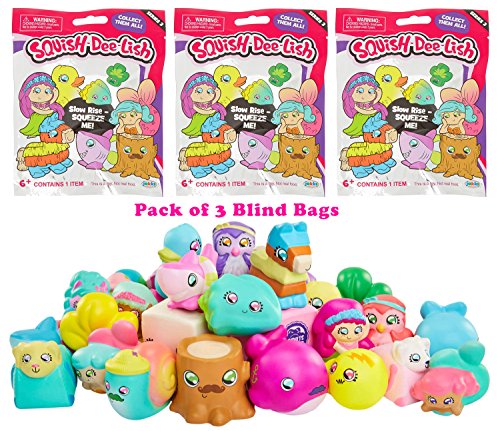 Squish-Dee-Lish Series 3 Slow Rise Blind Bag Figure, Pack of 3