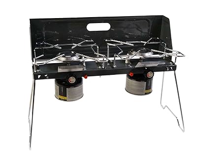 Livinxs® Cook-X klappbarer Campingkocher Gaskocher 2-flammig mit hochwertiger Tasche