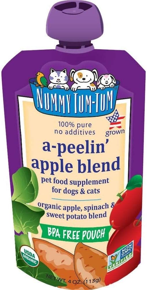 Nummy Tum Tum Organic Dog and Cat Supplement Pouch A-Peelin Apple