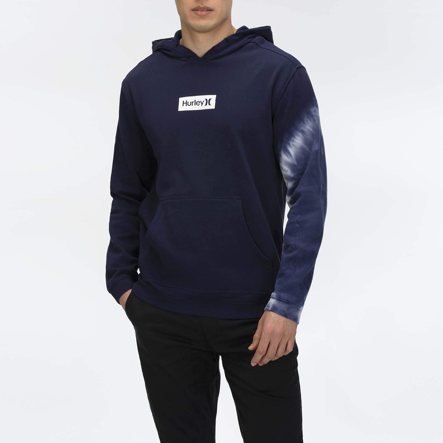 Hurley Men's Lincoln Dip Dye Fleece Pullover Hoodie, Obsidian - XL: Clothing
