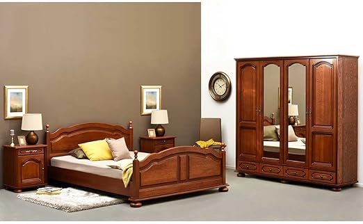 Pharao24 Schlafzimmerset In Eiche Dunkel Furniert Klassisch Antiken Design Amazon De Kuche Haushalt