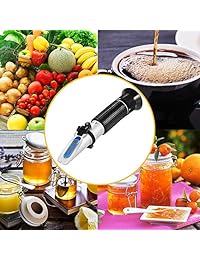 Refractómetro profesional de GoerTek, medidor de gran precisión, manual, con ATC para medir alto contenido de azúcar en agua, reemplaza al hidrómetro Homebrew, grado Brix 0~90  , Plateado, 1