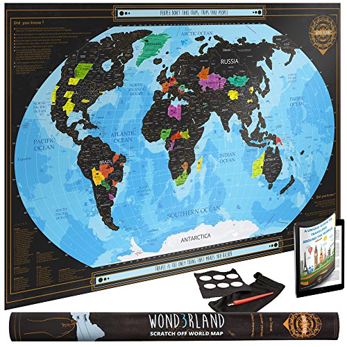 Travel scratch off map of the world with outlined us st…