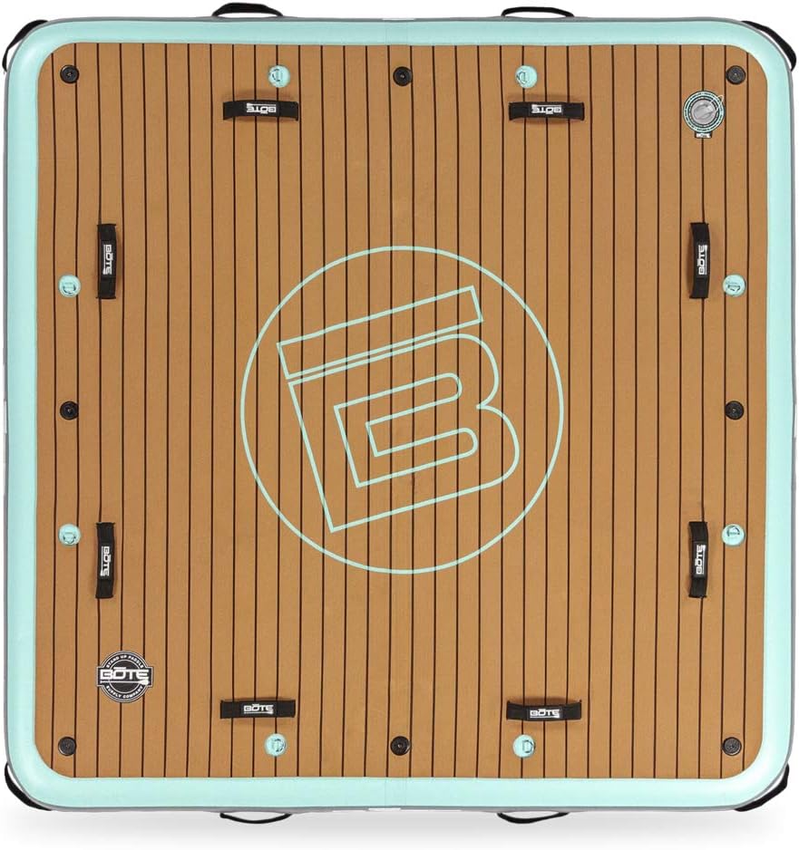 BOTE Inflatable Pool Float for Adults | Floating Exercise Mat - Island - Dock - Raft for Lakes & Beach, Sturdy & Stable, 7'x7'