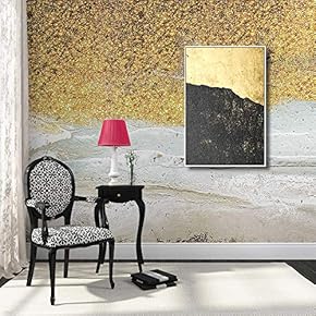 Framed Canvas Wall Art for Living Room, Bedroom Gold Palette Abstract Painting VIII Canvas Prints for Home Decoration Ready to Hang - 16x24 inches