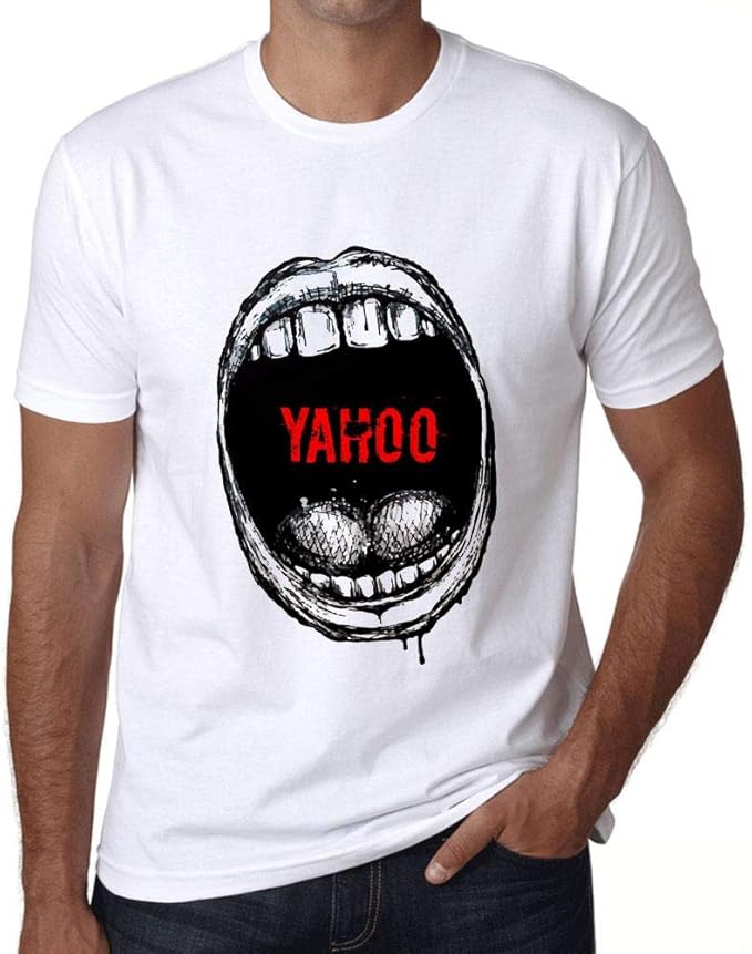 Idee Regalo Natale Yahoo.Cityone Uomo Maglietta Tee Vintage T Shirt Mouth Expressions Yahoo Bianco Amazon It Abbigliamento