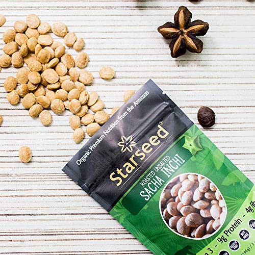 Starseed Organic Sacha Inchi seeds gluten-free, keto, and paleo friendly snack, 4.9oz Bag, 5 Servings (Roasted Unsalted) - Thumbnail 5