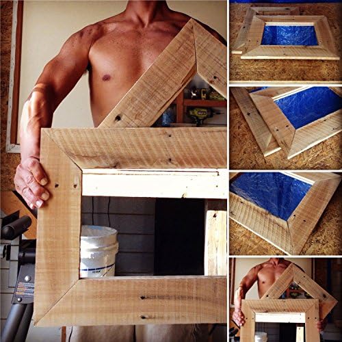 Wood Framed Mirror, Rustic Wood Framed Mirror, Reclaimed Wood Framed Mirror by Pallodds (Set of 2)